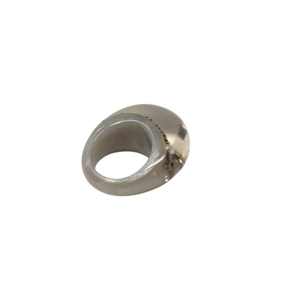 Louis Vuitton Grey Clear Inclusion silver charm ring 6 ¼ US - Picture 8 of 8